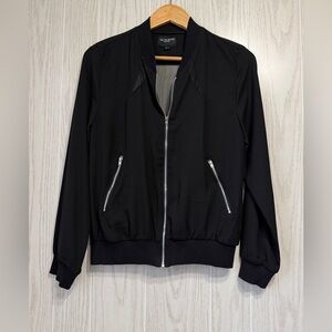 Walter Baker Black Mesh Back Bomber Jacket Size M